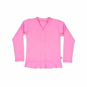 Salty Ink Little Girls Long Sleeve Rashvest - Candy Pink