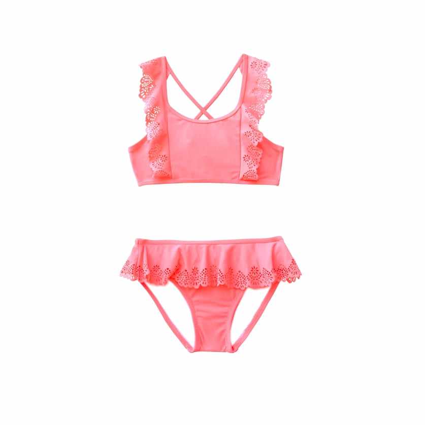 Salty Ink Little Girls Bikini - Peach