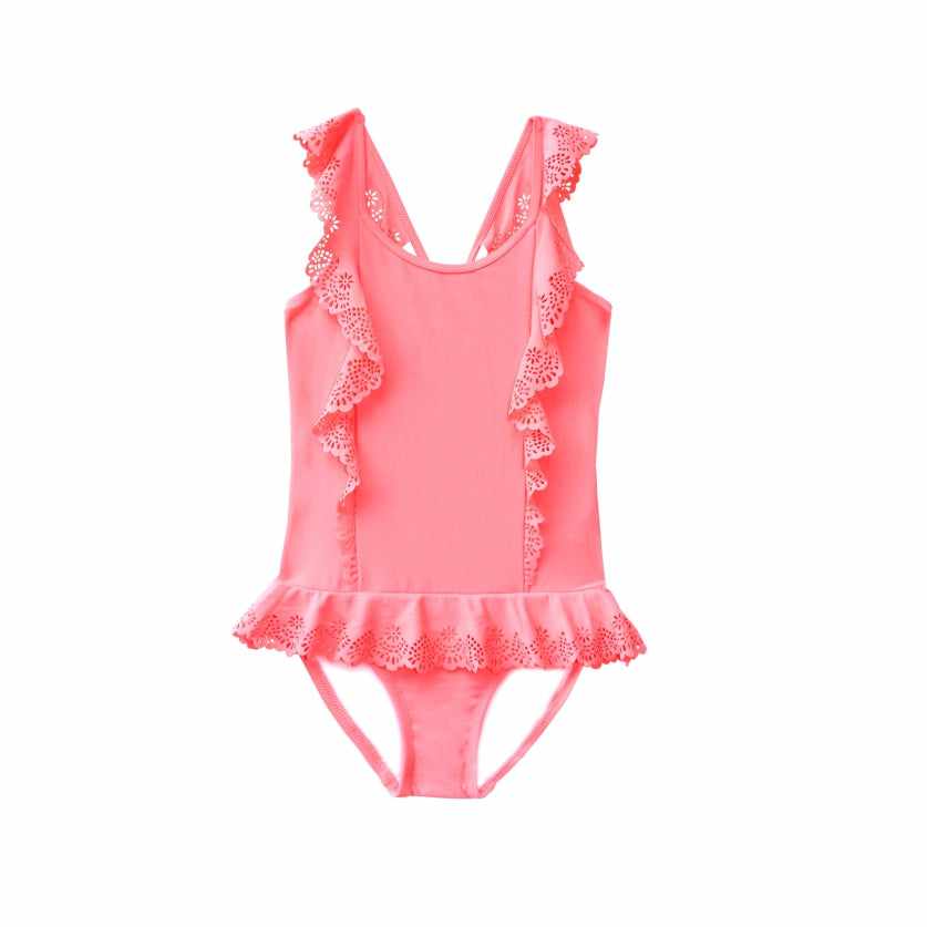 Salty Ink Little Girls One Piece - Peach