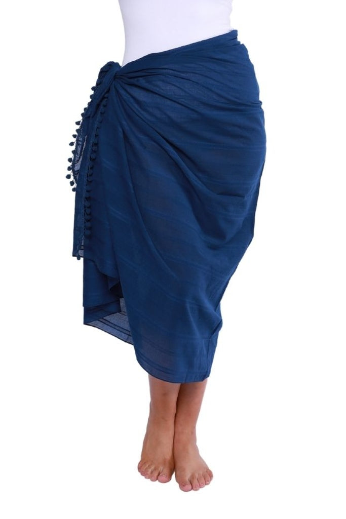 Capriosca Cotton Sarong - Navy