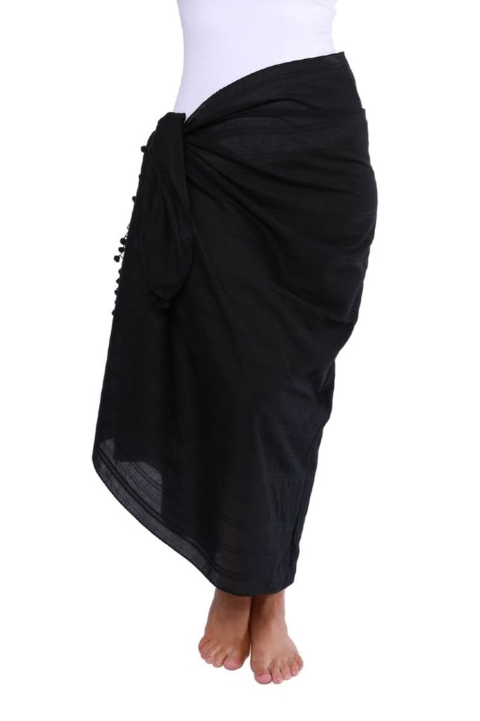 Capriosca Cotton Sarong - Black