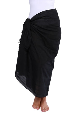 Capriosca Cotton Sarong - Black