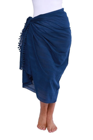 Capriosca Cotton Sarong - Navy