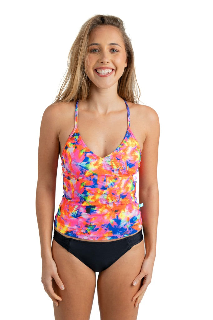 Salty Ink Ladies Singlet Top - Ibiza Sunset