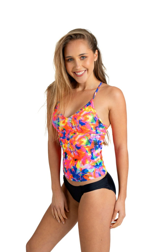 Salty Ink Ladies Singlet Top - Ibiza Sunset