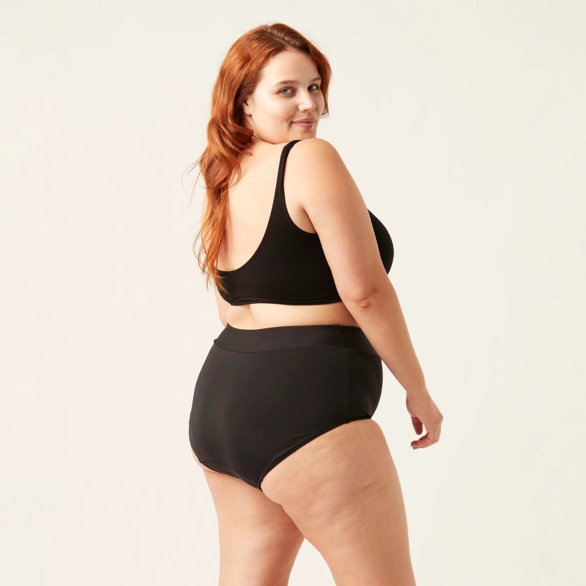 Modibodi Ladies Recycled Period Swimwear Hi-Waist Bikini Brief Light-Moderate