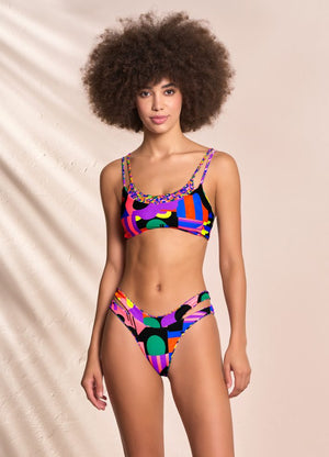 Maaji Twin Reversible Twin Strap High Leg Bikini Bottom - Rhapsody