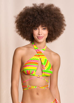 Maaji Super 70S Reversible Sliding Halter Bikini Top - Magnetic