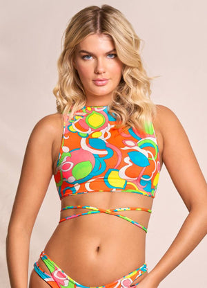 Maaji Chic Reversible High Neck Bikini Top - 90s Floral