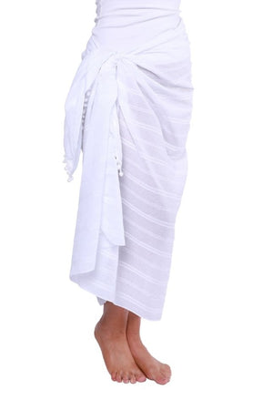 Capriosca Cotton Sarong - White