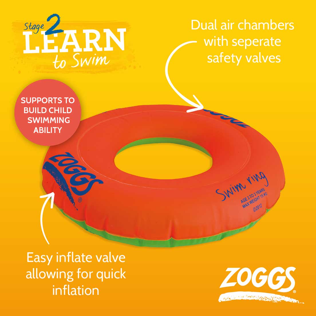 Zoggs Swim Rings - 3-6 Years