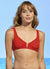 Maaji Victoria Long Line Triangle Bikini Top - Crimson