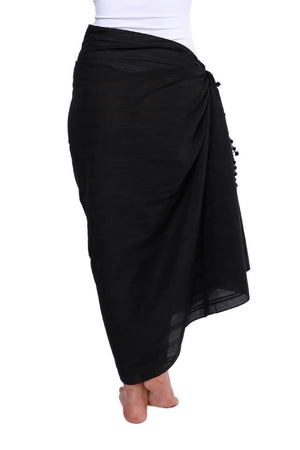 Capriosca Cotton Sarong - Black