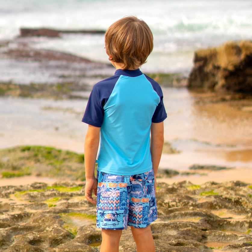 Salty Ink Boys Short Sleeve Rashvest - Tiki