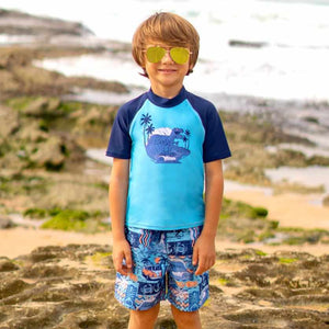 Salty Ink Boys Short Sleeve Rashvest - Tiki
