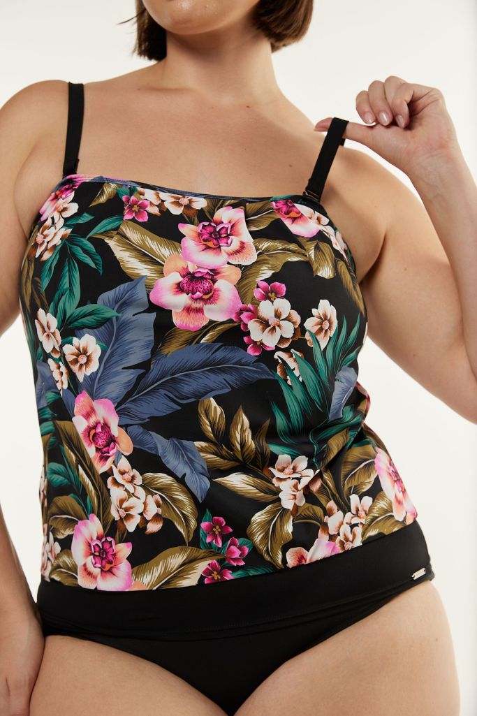 Capriosca Flouncy Bandeau Tankini Top - Waikiki