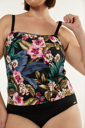 Capriosca Flouncy Bandeau Tankini Top - Waikiki