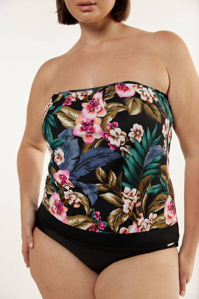 Capriosca Flouncy Bandeau Tankini Top - Waikiki