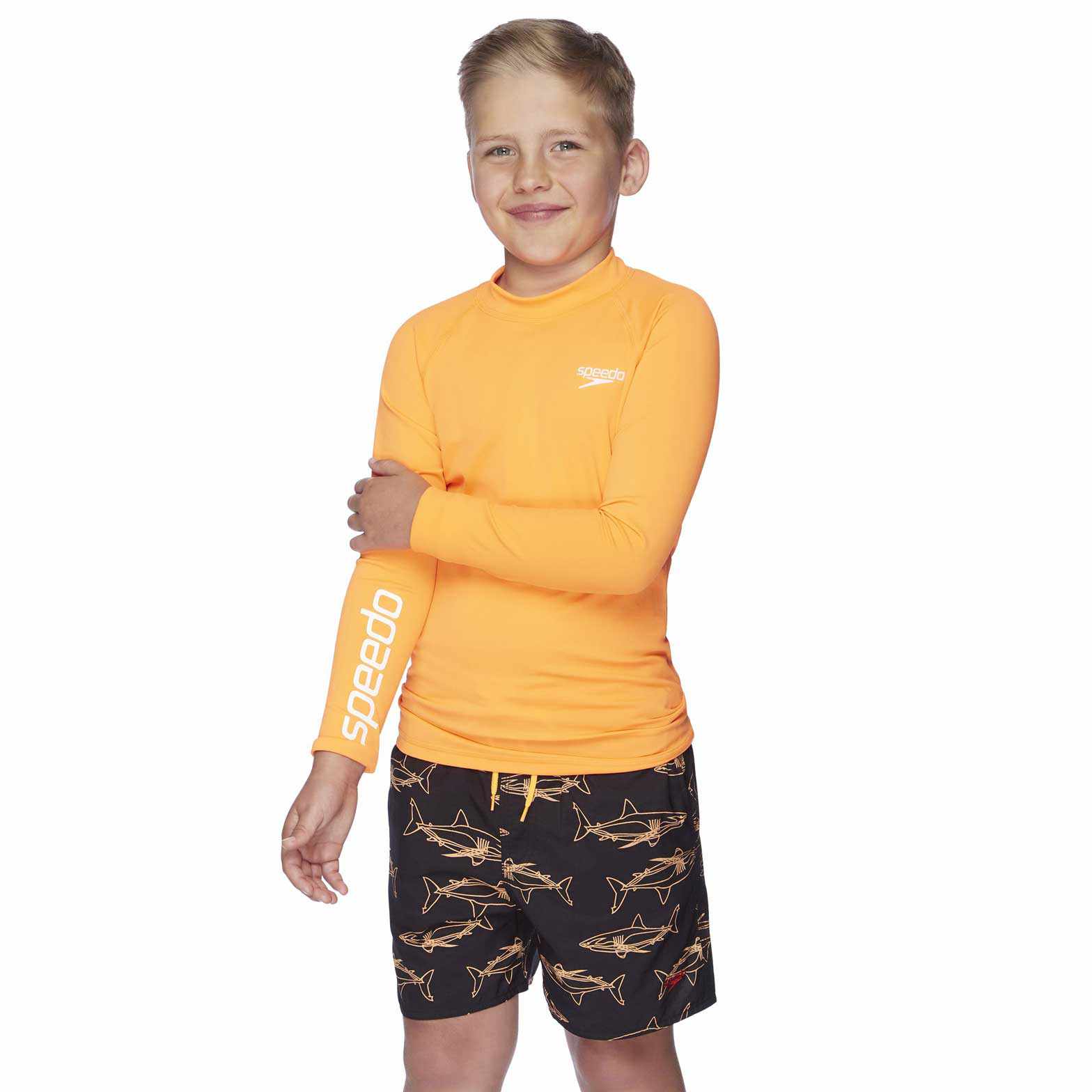 Speedo Junior Boys Long Sleeve Rashie - Safety