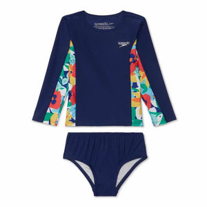 Speedo Toddler Girls Long Sleeve Rashie Set - Collage Floral