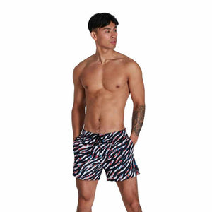 Speedo Mens 14 Inch Watershort - Zebra Black