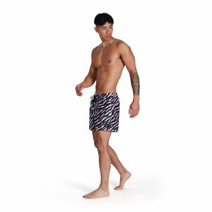 Speedo Mens 14 Inch Watershort - Zebra Black