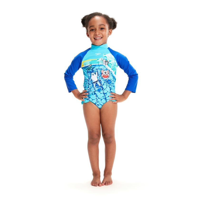 Speedo Toddler Girls Longsleeve Frill One Piece - Down Under
