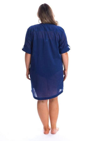 Capriosca Cotton Overshirt - Navy