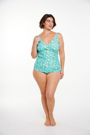 Capriosca Cross Front Swing Tankini Top - Calypso