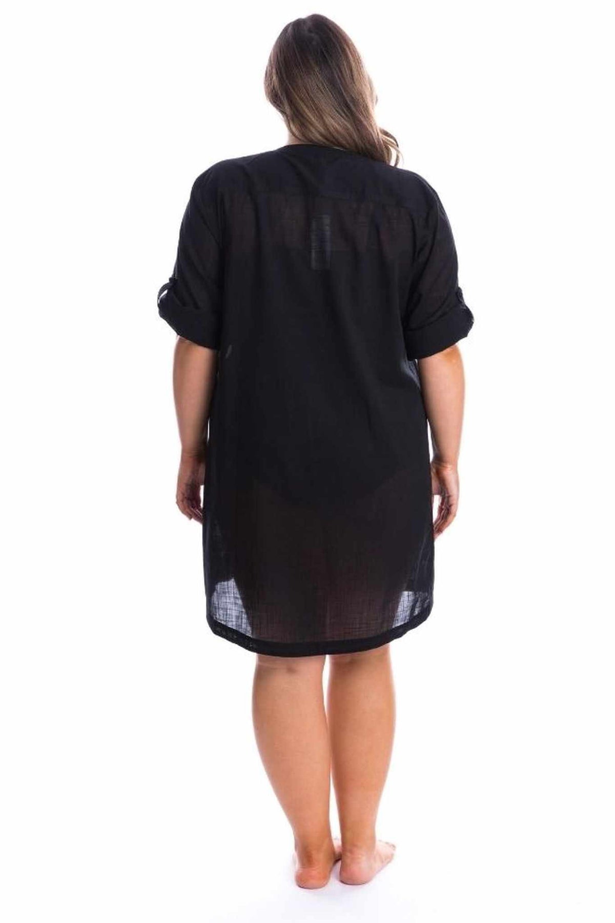 Capriosca Cotton Overshirt - Black