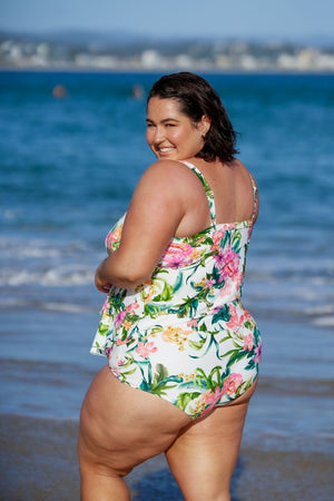 Capriosca 3 Tier Tankini Top - Bora Bora White