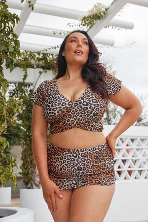 Capriosca Retro Skirted Pant - Leopard