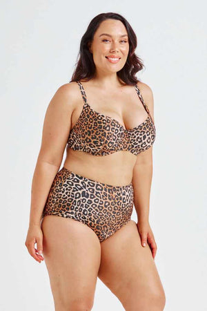 Capriosca E-G Cup Underwire Bikini Top - Leopard