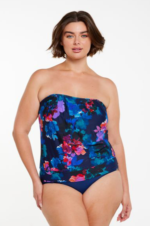 Capriosca Flouncy Bandeau Tankini Top - Montego