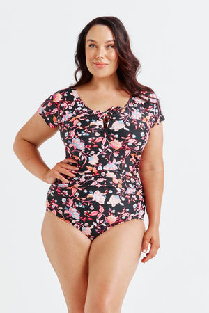 Capriosca Short Sleeve Tie One Piece - Corsica