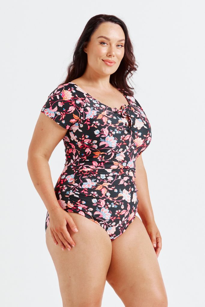 Capriosca Short Sleeve Tie One Piece - Corsica