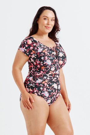 Capriosca Short Sleeve Tie One Piece - Corsica