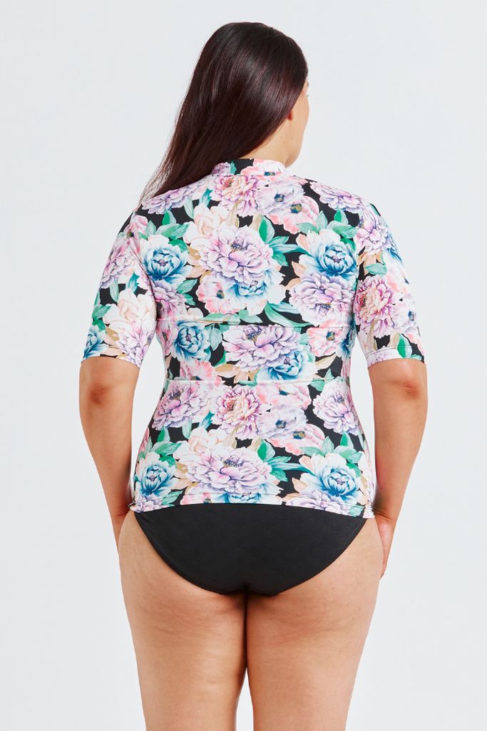 Capriosca Short Sleeve Rash Vest - Positano Black