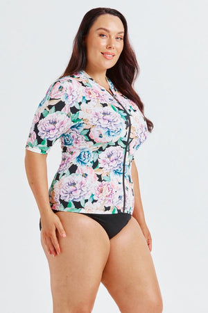 Capriosca Short Sleeve Rash Vest - Positano Black