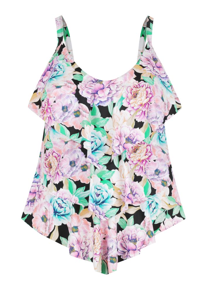 Capriosca 3 Tier Tankini Top - Positano Black