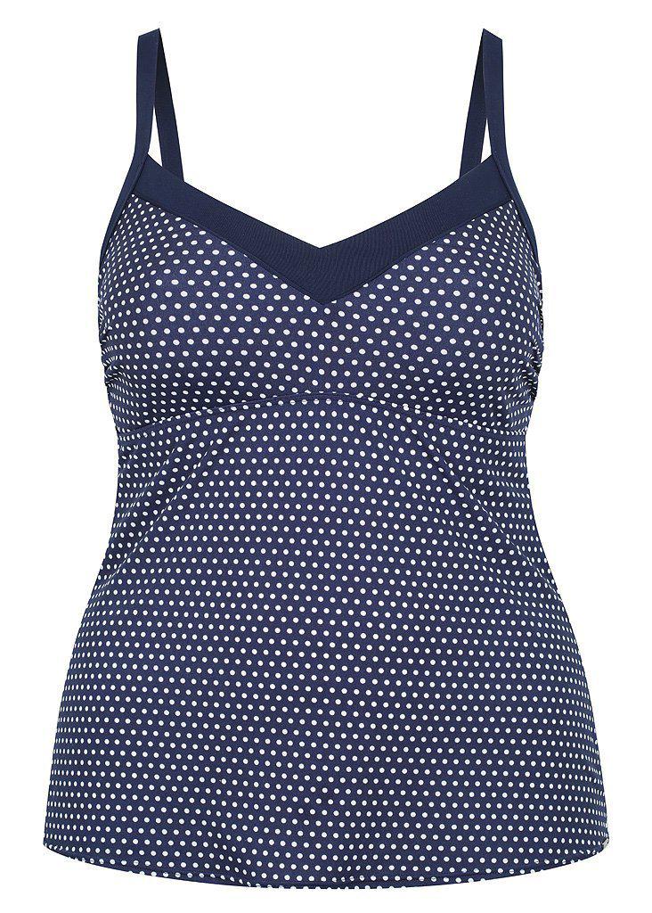 Capriosca Underwire Tankini Top - Navy Dots-Splish Splash Swimwear-Splish Splash Swimwear