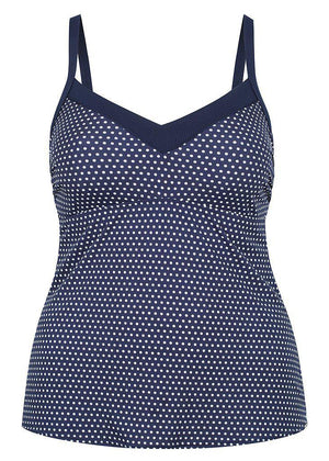 Capriosca Underwire Tankini Top - Navy Dots-Splish Splash Swimwear-Splish Splash Swimwear