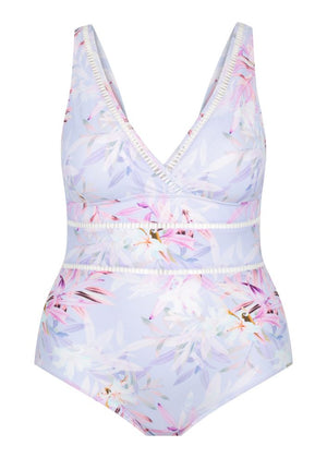 Capriosca V Neck One Piece - Lilac Florence