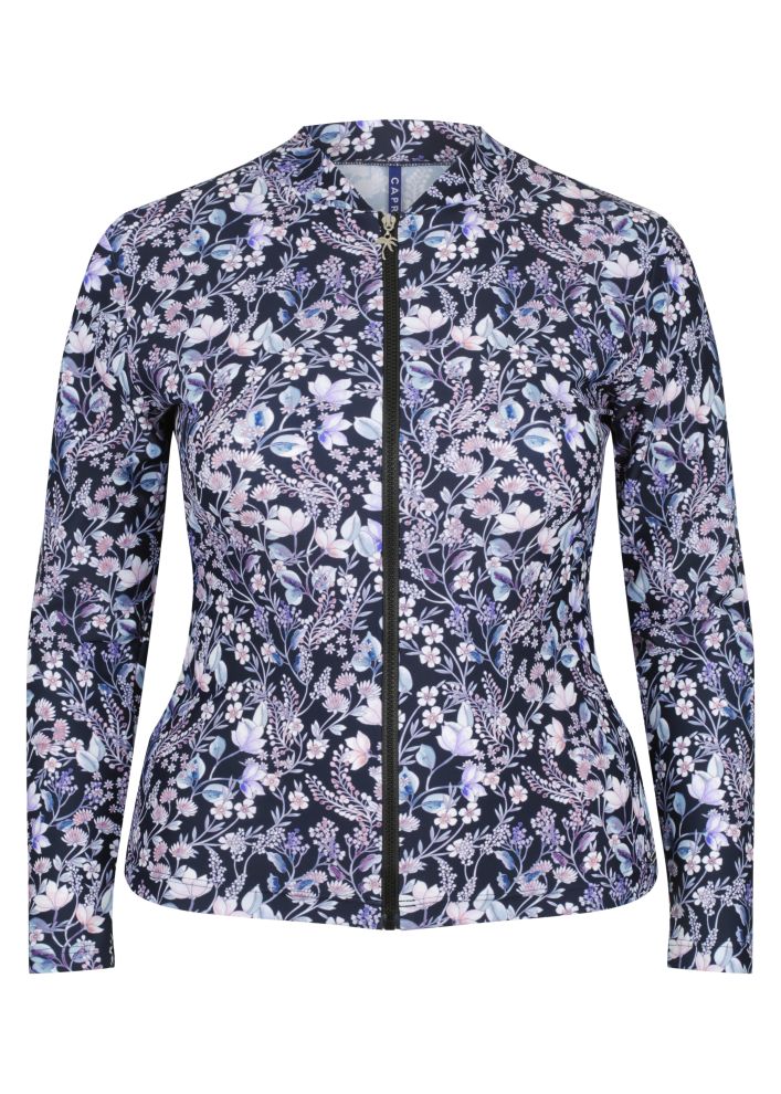 Capriosca Long Sleeve Rash Vest - Navy Floral