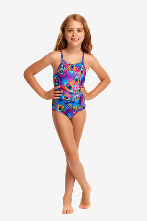 Funkita Toddler Girls Printed One Piece - Peacock Paradise