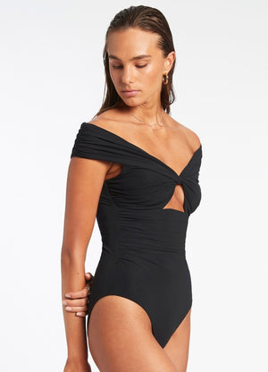 Jets Twist Off Shoulder One Piece - Jetset