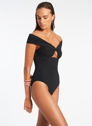 Jets Twist Off Shoulder One Piece - Jetset