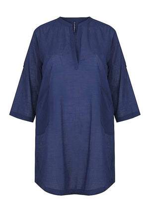 Capriosca Cotton Overshirt - Navy