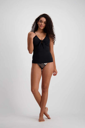 Moontide F/G Cup U/W Tie Front Tankini - Contours