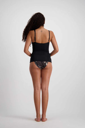 Moontide F/G Cup U/W Tie Front Tankini - Contours